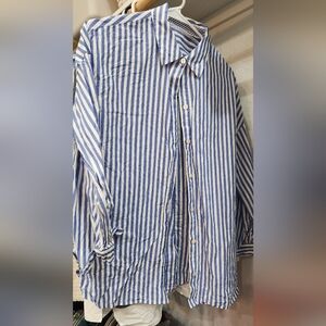 Lilly Pulitzer Blue and White Striped Shirt